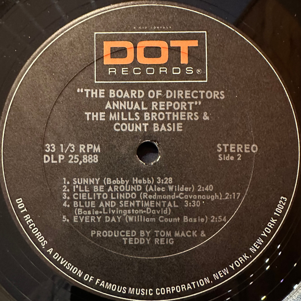 The Mills Brothers & Count Basie ‎– The Board Of Directors Annual Report (США 1968г.)