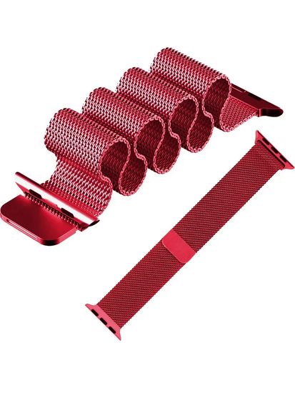 Ремешок Gurdini Миланский сетчатый для Apple Watch 42 / 44 / 45 mm Красный