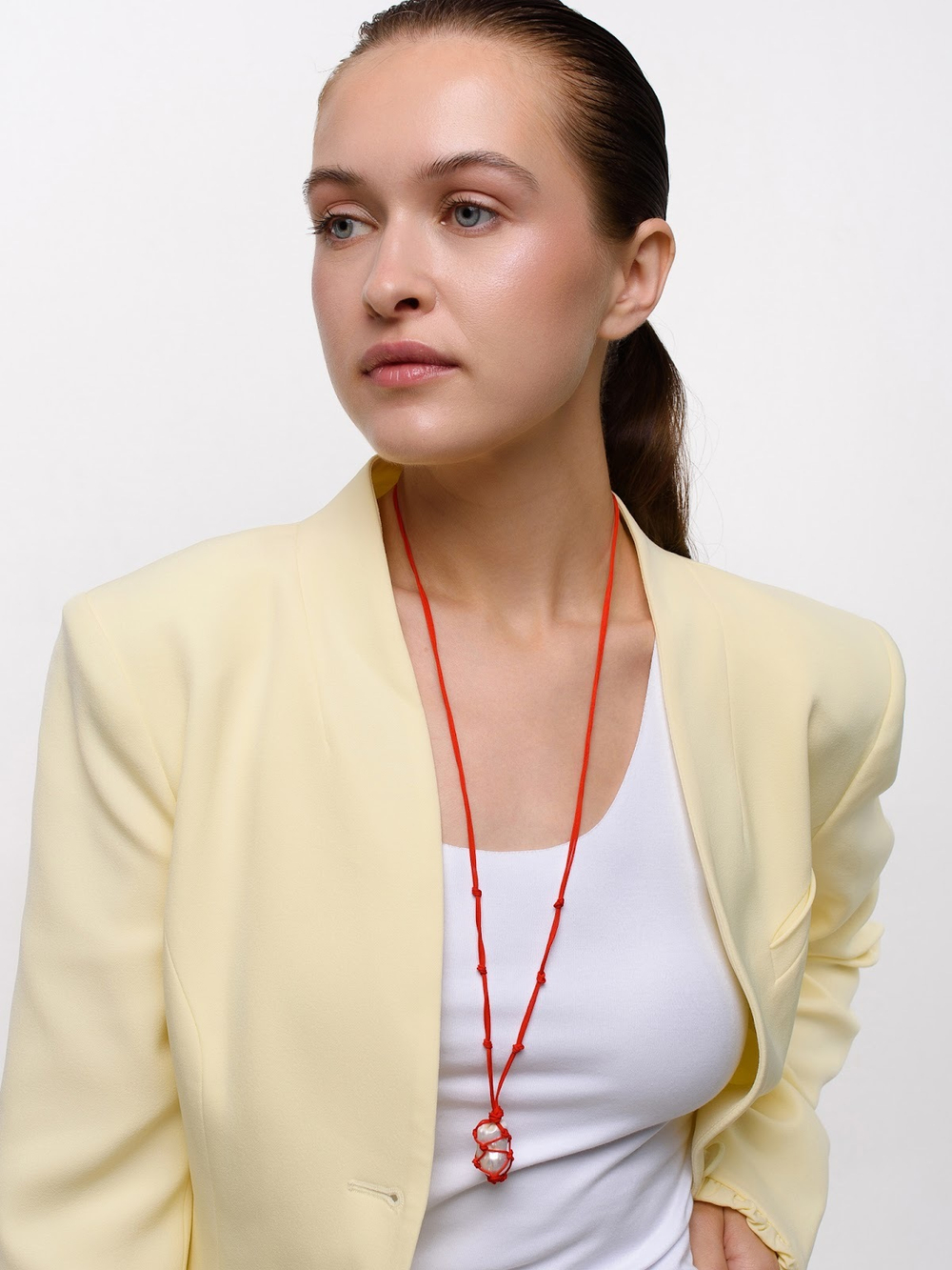 Колье "Cord Pearl" Red с жемчугом