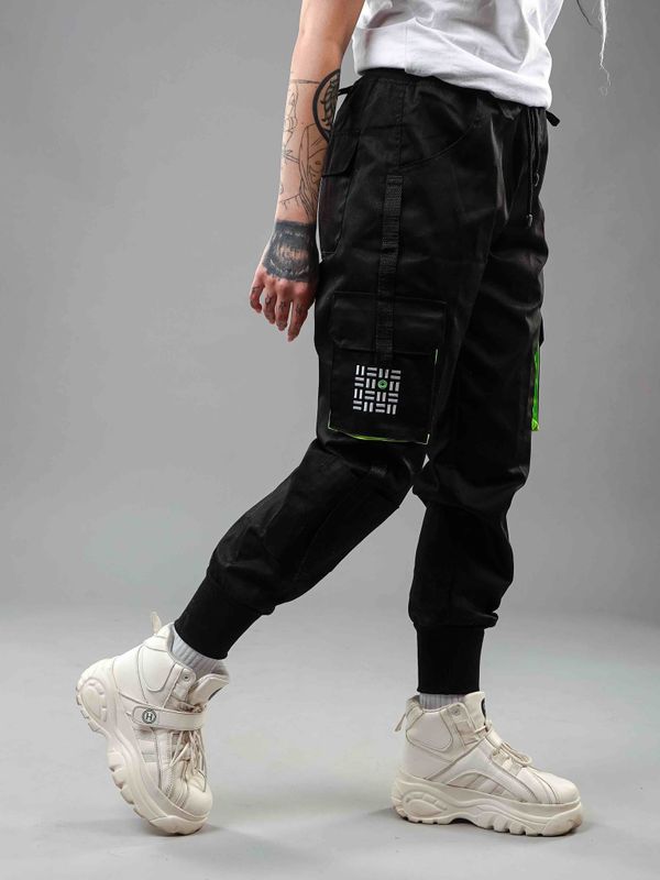 Джоггеры Jogger Street Black Jam Green Pocket - фото 9