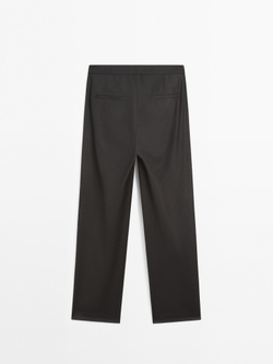 Massimo Dutti Брюки свободного кроя с низкой посадкой и прямыми штанинами, черный