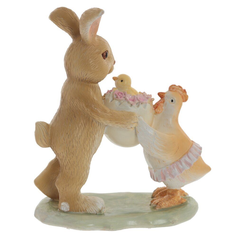 GAEM Фигурка декоративная "Заяц с курочкой", L12 W6 H14 см