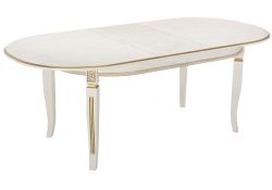 Деревянный стол Aviano 160(205)х100х76 молочный с патиной