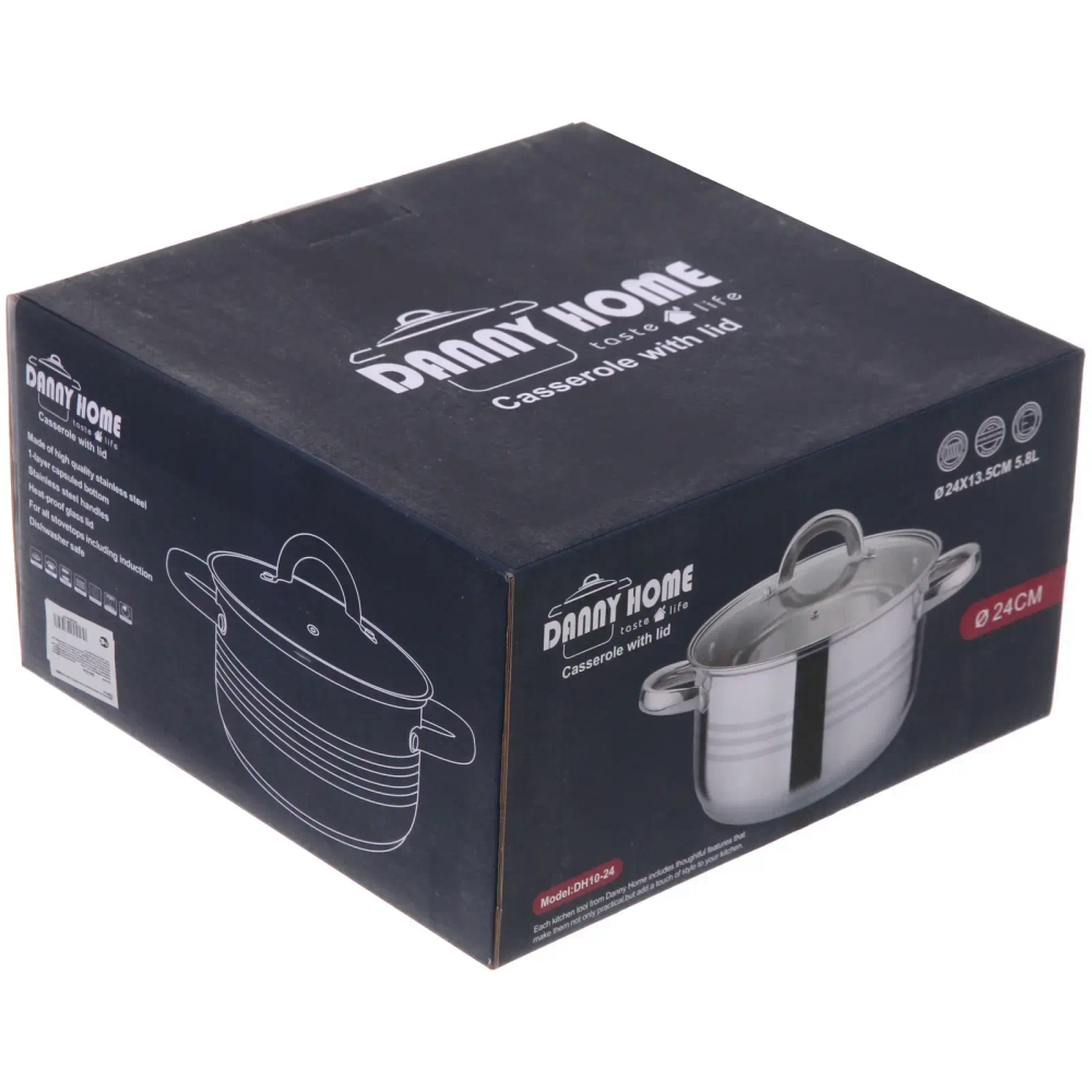 Кастрюля из нержавеющей стали MARIA 5,8л, индукция, DH10-24