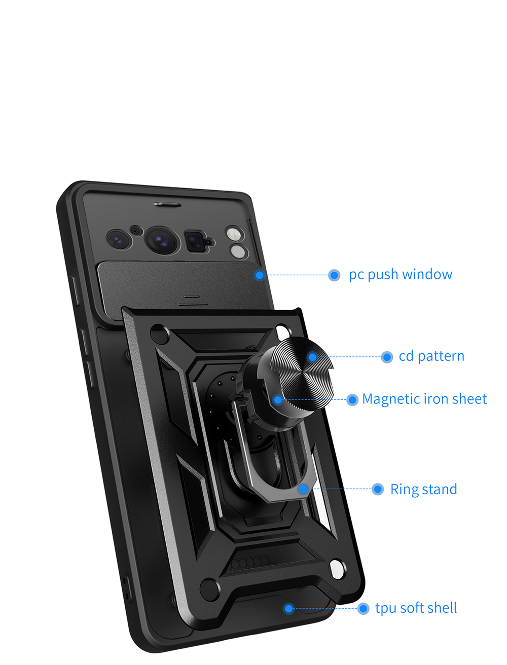 Чехол с кольцом Bumper Case для Google Pixel 8 Pro