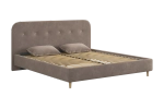 Кровать с основанием Лео 180х200 см (галька (велюр)/графит (велюр)),(графит (велюр)/галька (велюр)), (латте (велюр)/капучино (велюр))