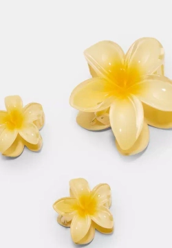 STRADIVARIUS Набор из 3 мини-заколок для волос в виде цветов, золотой