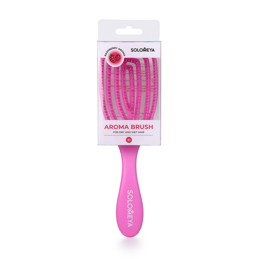 Solomeya Расческа для сухих и влажных волос АРОМАТ МАЛИНЫ Wet Detangler Brush Oval Raspberry 1 шт