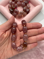 Бусины из клубничного кварца 12х17мм, галтовка