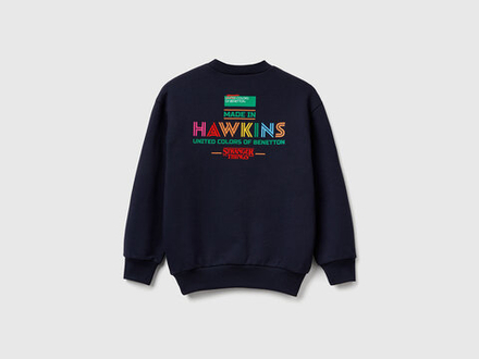 Benetton Толстовка из 100% хлопка c принтом «Stranger Things», черный