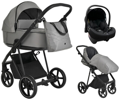 Детская коляска Roan Sol 3 в 1 с автокреслом Tutis Elo Lux EduSky Black RSL/1011 Cloud Grey