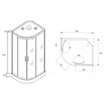 Душевая кабина Loranto 1180х780х2080 правосторонняя, белое заднее стекло, поддон 14 см, матовое стекло 4 мм, профиль черный (CS-877EBTM/W-120)