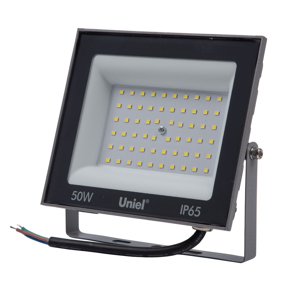 ULF-F23-50W-6500K IP65 160-240V GREY Прожектор светодиодный. Дневной свет 6500K. Корпус серый. TM Uniel
