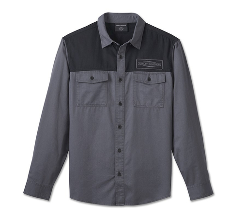 Рубашка Men's Stacked Bar & Shield Long Sleeve Shirt Harley-Davidson