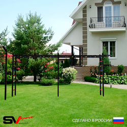 Уличная шведская стенка Sv Sport рукоход х 2 с комплектом турник прямой У50733 (Турник/Брусья/Кронш бокс)