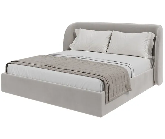 Кровать двуспальная Classic 180 см (серый, велюр)