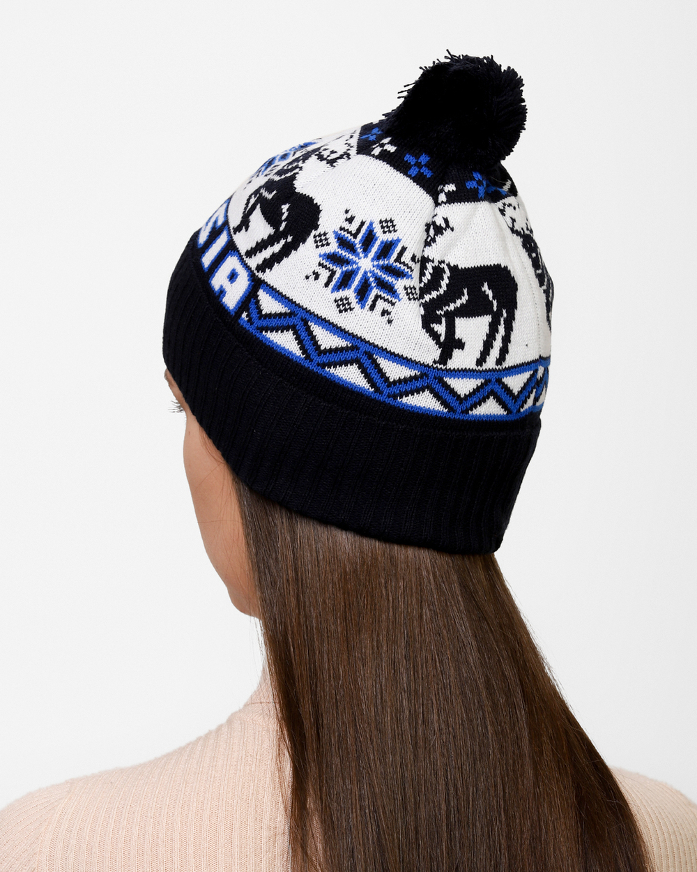 Женская шапка PRIVAL с отворотом RUSSIA-3 синий, темно-синий