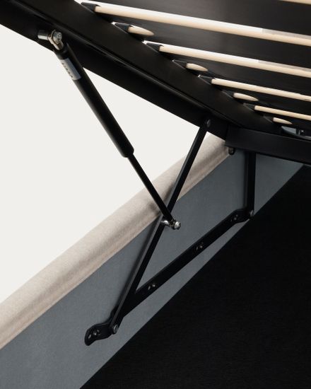 Кровать Dafra бежевого цвета из шенилла с ящиком для хранения 180 х 200 см