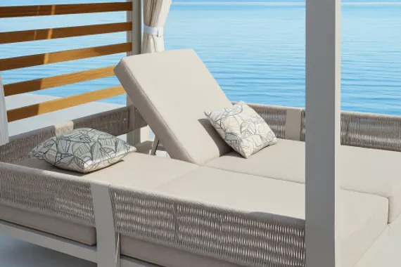 Шатер с лежаками Borromeo, бежевый, светло-серый