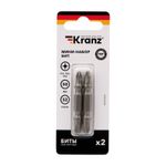 Мини-набор бит двухсторонних PZ2xPZ2, PZ1xPZ3-50 мм (2 биты на блистере) KRANZ