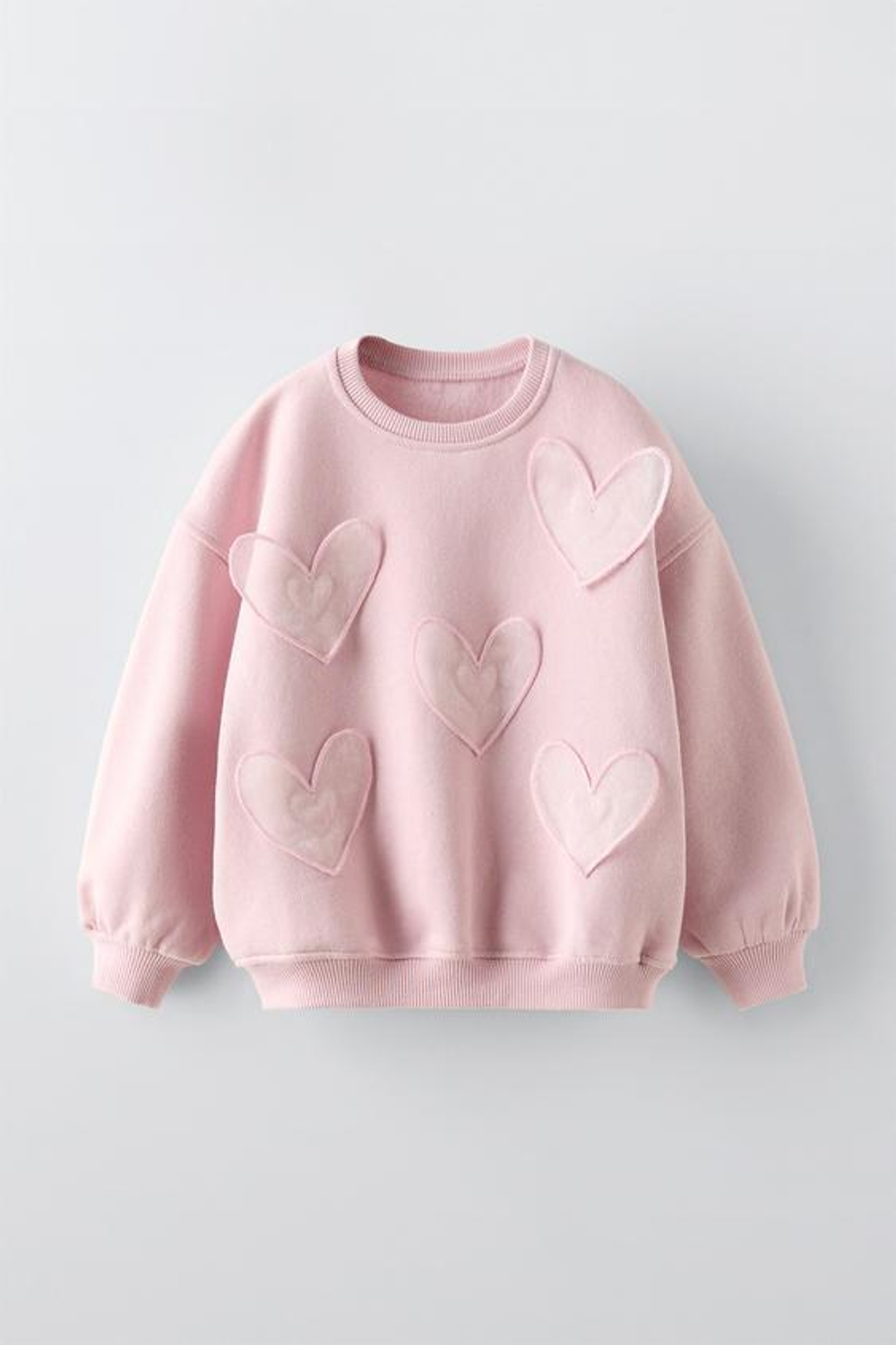 ZARA ТОЛСТОВКА С ПРИНТОМ «СЕРДЦЕ», РОЗОВЫЙ