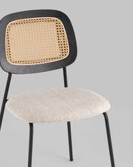 Стул Letto бежевый со спинкой из ротанга