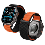 Ремешок Spigen WBF1 BAND для Apple Watch 6 / 7 / 8 / 9 / 10 / SE / Ultra 1 / 2 (44 / 45 / 46 / 49 mm) черный/оранжевый