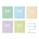 Тетрадь А5 24л. линия "Люкс", 5 цветов (Альт) микс цветов (комплект 3 шт)