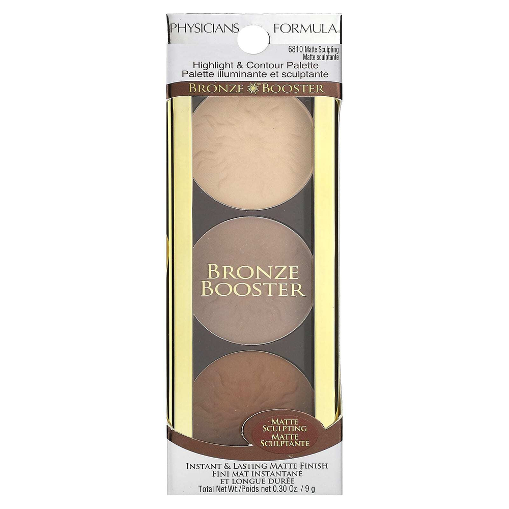 Physicians Formula, Highlight & Contour Palette, Bronze Booster, 6810 Matte Sculpting, 9 г (0,30 унции)