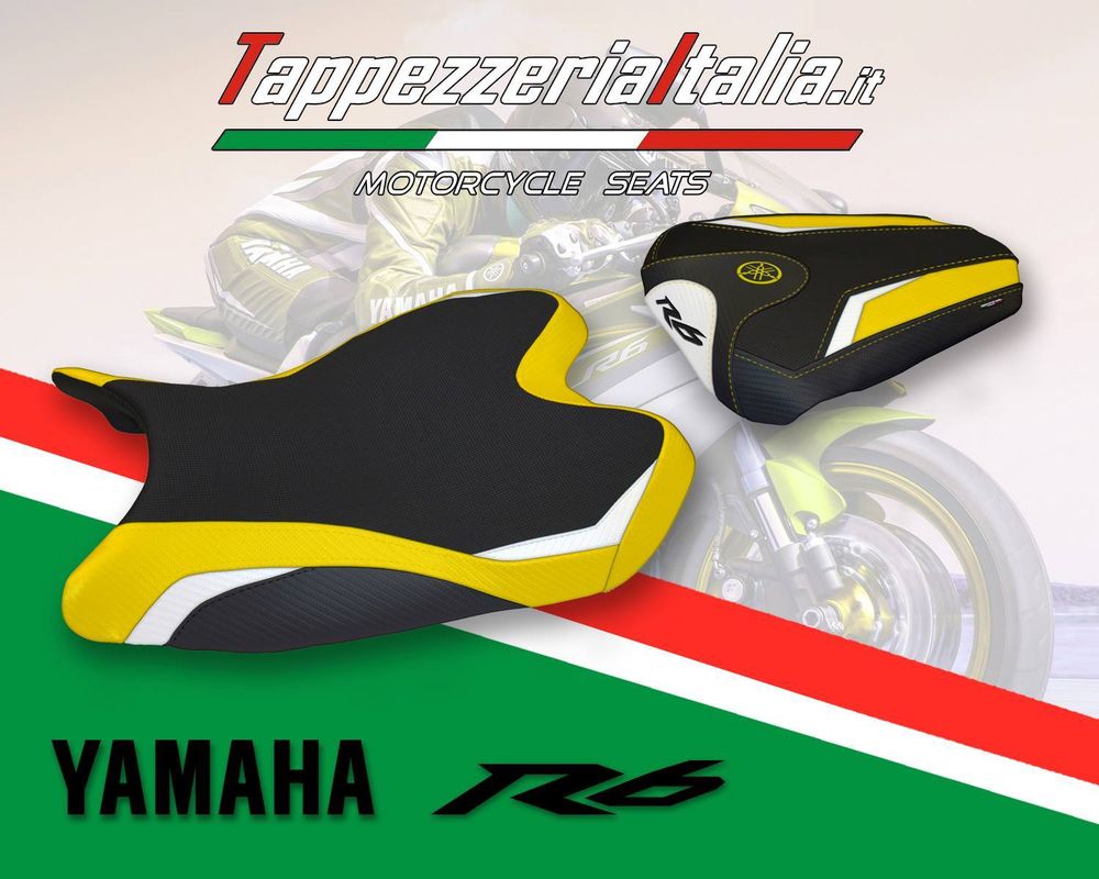 Yamaha R6 2008-2016 Tappezzeria Italia чехол для сиденья Противоскользящий Черный/Желтый/Белый