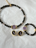 HMG Enamel Серьги Лаванда черные