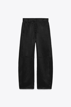 ZARA БРЮКИ ИЗ СТРУЯЩЕЙСЯ ТКАНИ — ZW COLLECTION, ЧЕРНЫЙ