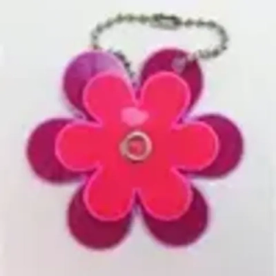 Светоотражатель подвеска Цветочек ПВХ розовый/розовый