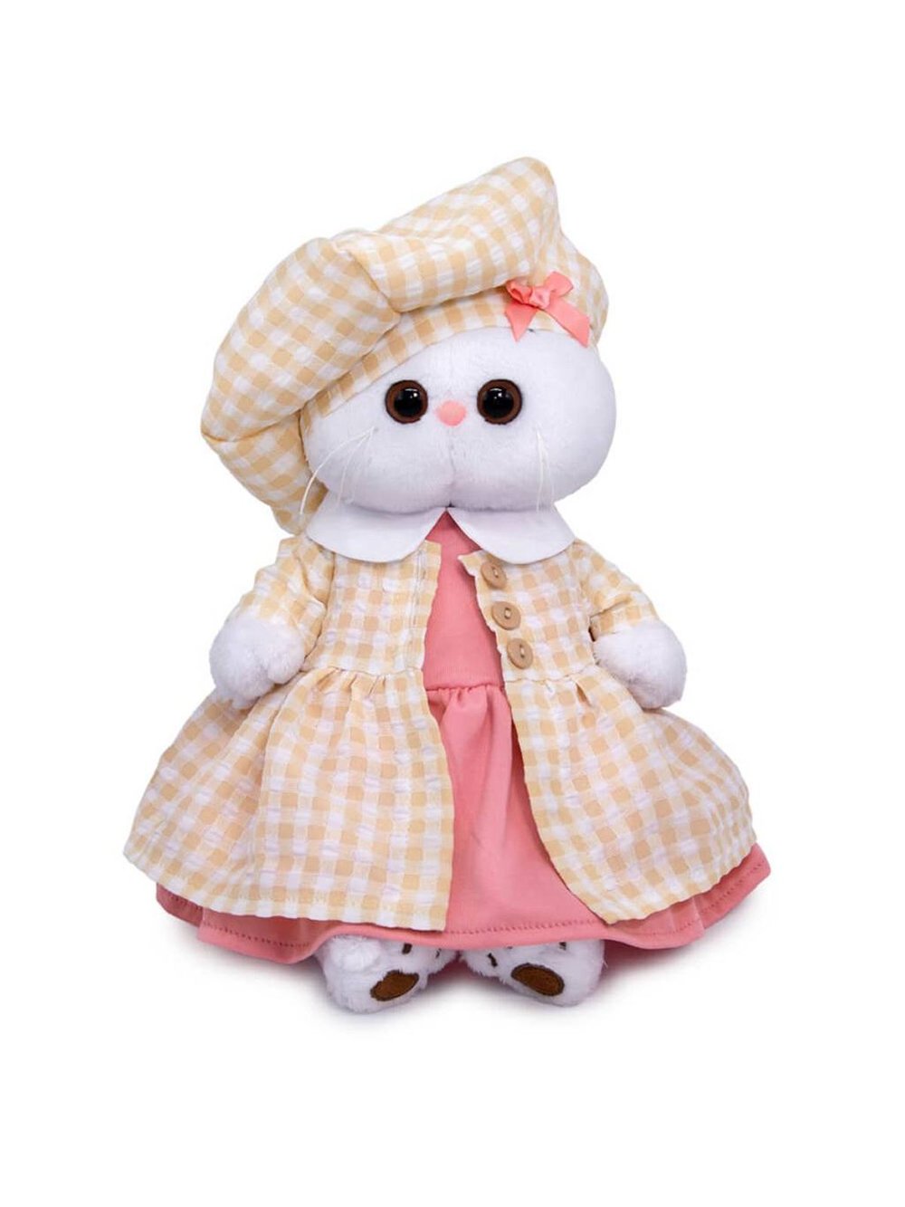 Мягкая игрушка Ли-Ли в летнем пальто в клетку 27 см