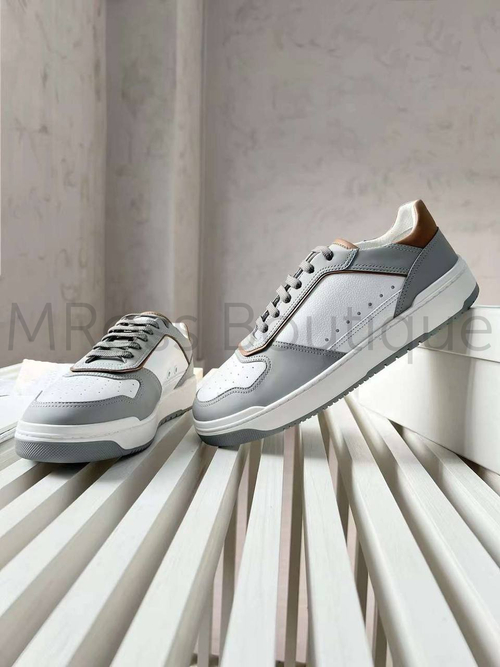 Мужские кроссовки Brunello Cucinelli серо-белого цвета