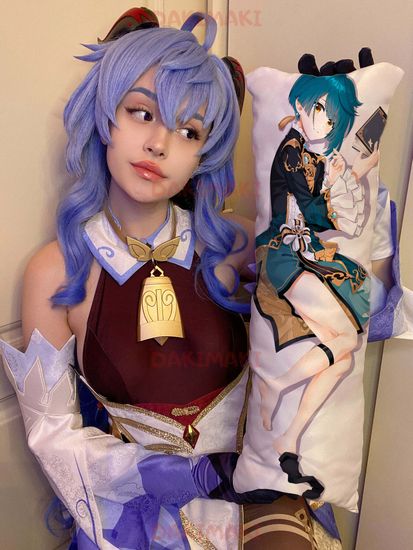 Мини дакимакура Син Цю из Геншин Импакт | Genshin Impact арт. M0966, 60х20 см