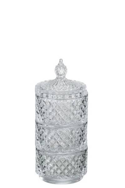 Бонбоньерка  3-х ярусная "Кристалл" 8.5x8.5x20см