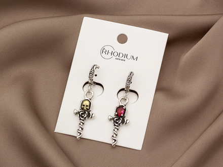 Серьги-Кольца "Cross'n'roses", 44мм