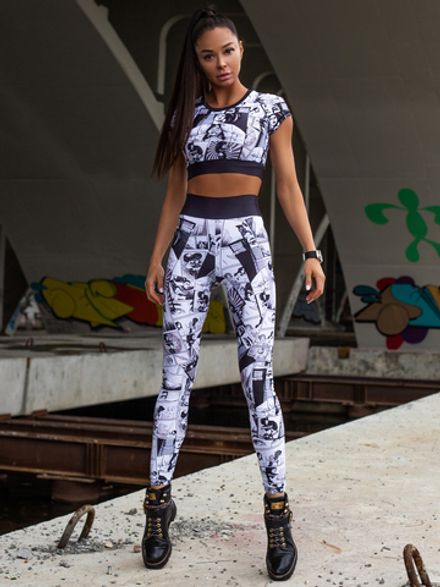 Леггинсы Comics, White and Black