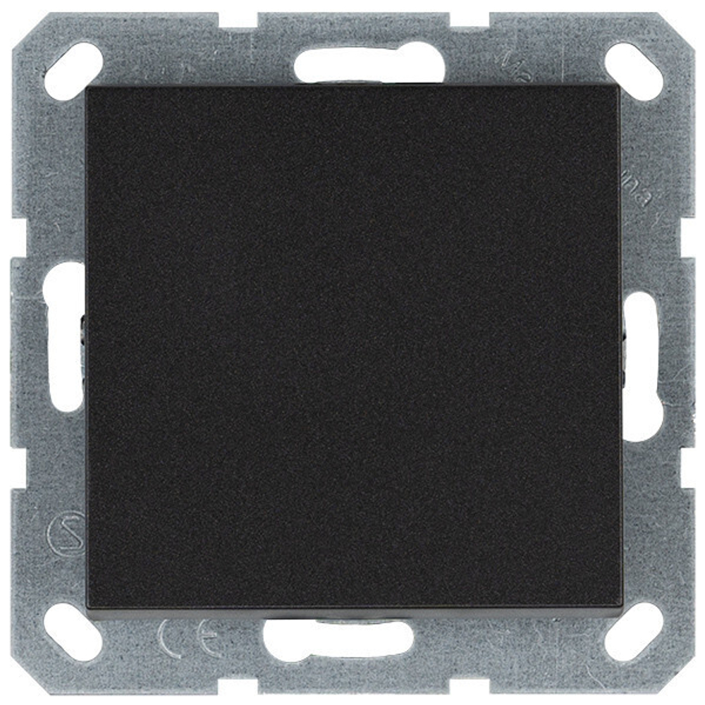 Выключатель одноклавишный перекрестный 10A 250V~ с накладкой, цвет Антрацит
