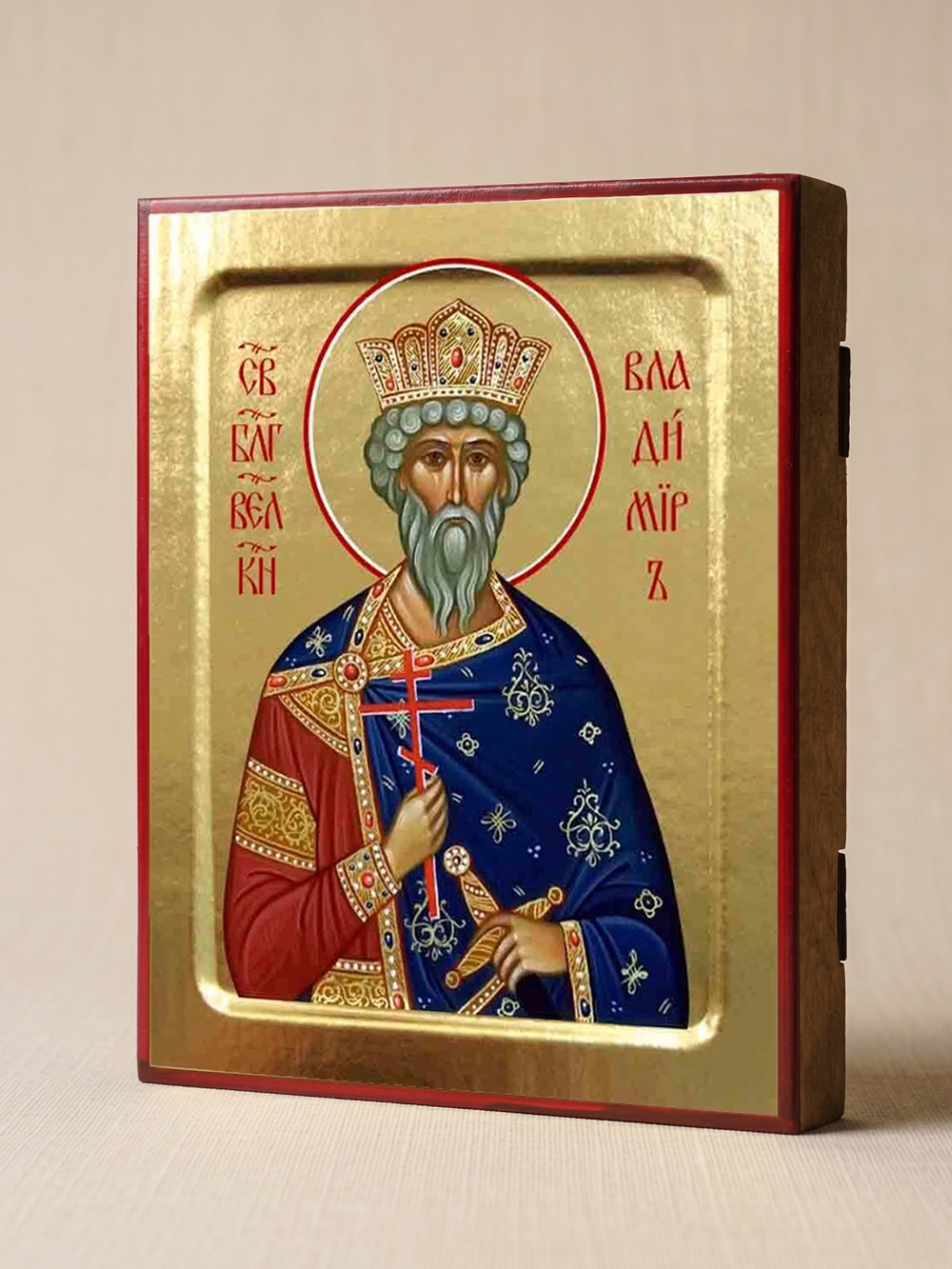 Икона Владимира, князя (поясная) на дереве: 125 х 160 (Синопсисъ)