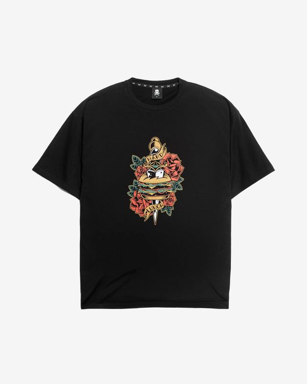 Футболка оверсайз Burger черная - фото 1