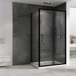 Душевой уголок Abber Schwarzer Diamant 100x80 AG30100B5-S80B5 профиль Черный стекло прозрачное