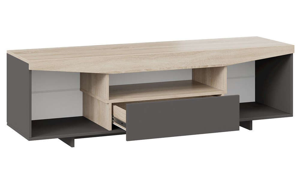 Тумба под телевизор напольная Белый Ясень/Дуб Сонома 160х45х48 см