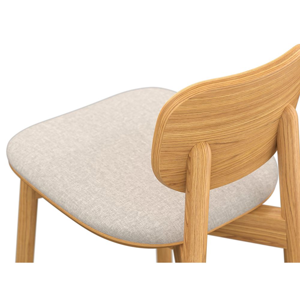 Стул полубарный Saga, рогожка, бежевый