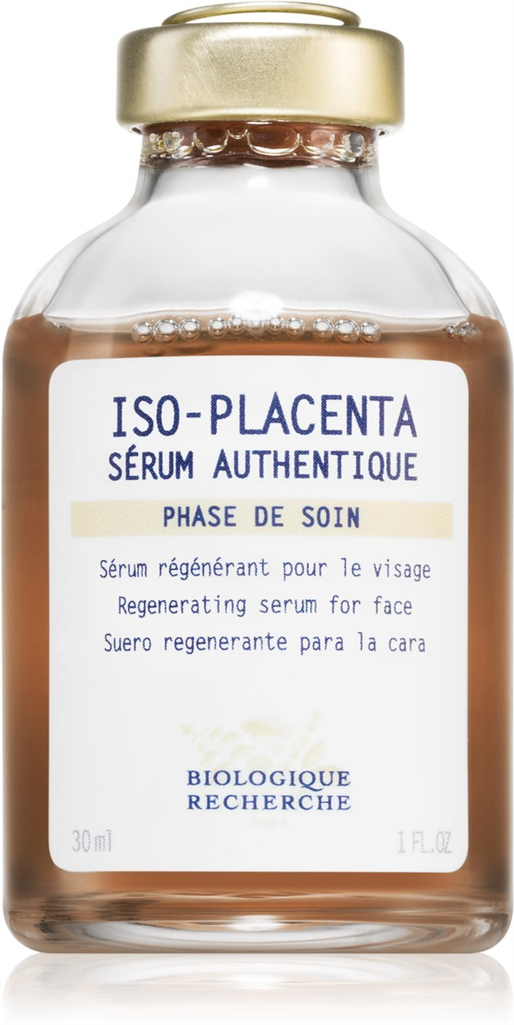 Biologique Recherche ISO-PLACENTA Serum Authentique - корректирующий и регенерирующий уход за кожей с несовершенствами и акне /   30  ml  / GTIN 3700693209625