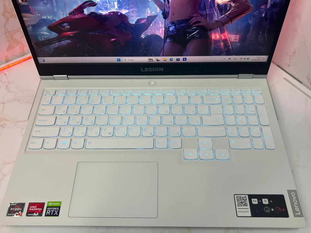 Ноутбук Lenovo Legion 5 15ACH6H (82JU00DNRU) 15.6"/AMD Ryzen 7 5800H/RAM 32GB/SSD 1024GB/GeForce RTX 3070 8GB/1920*1080/IPS/Windows 11/Подсветка кл-ры: LED/белый