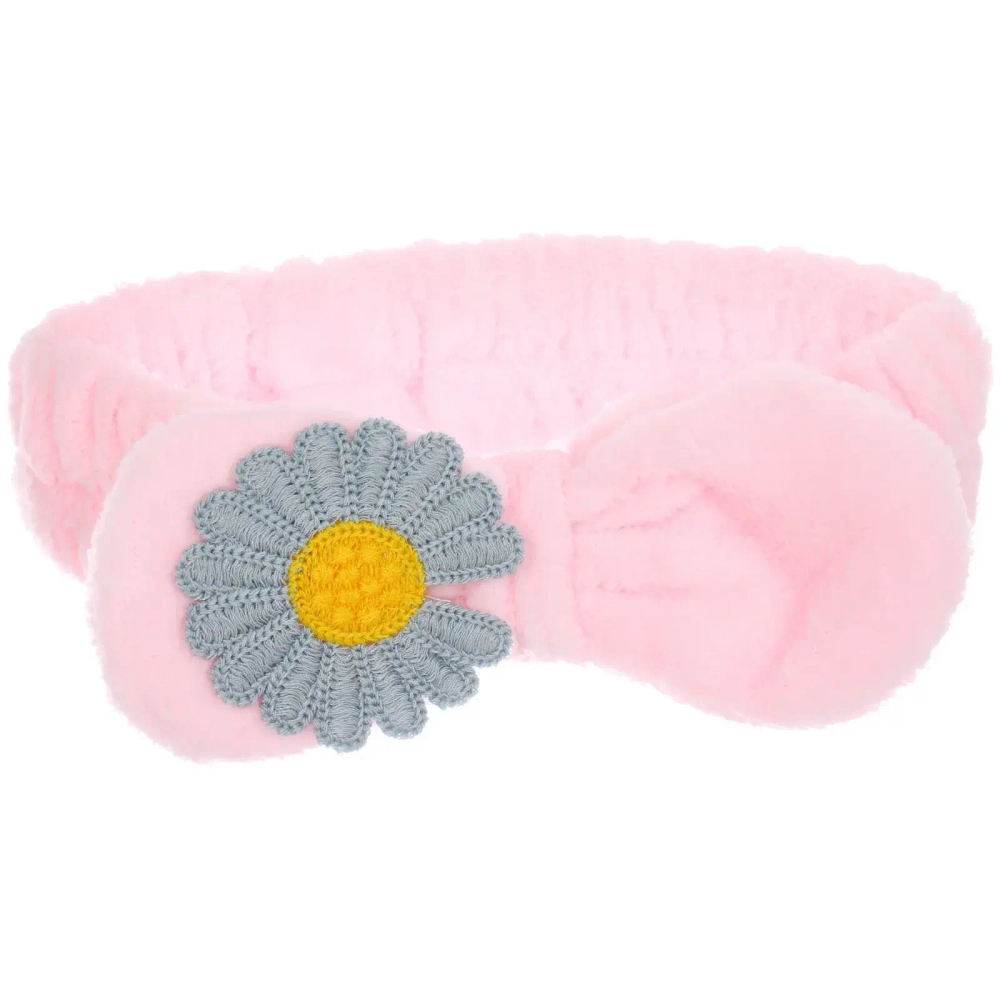 Повязка на голову косметическая «ДАЙМОНД РУШ», ромашка, цвет лавандовый, пудровый, небесный и серый, 20*5.5см (ZIP пакет)