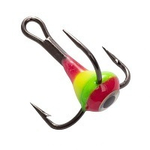 Тройник Mustad 3D глазок с эпоксидом TRMS-8-E-110P с фосфором Helios 1шт