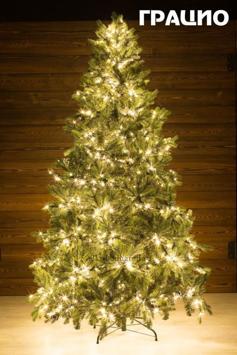 Елка с гирляндой «Грацио» (Литая+пвх) 180 см / 1,8 м